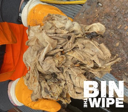 Bin the Wipe - wipes from blockages