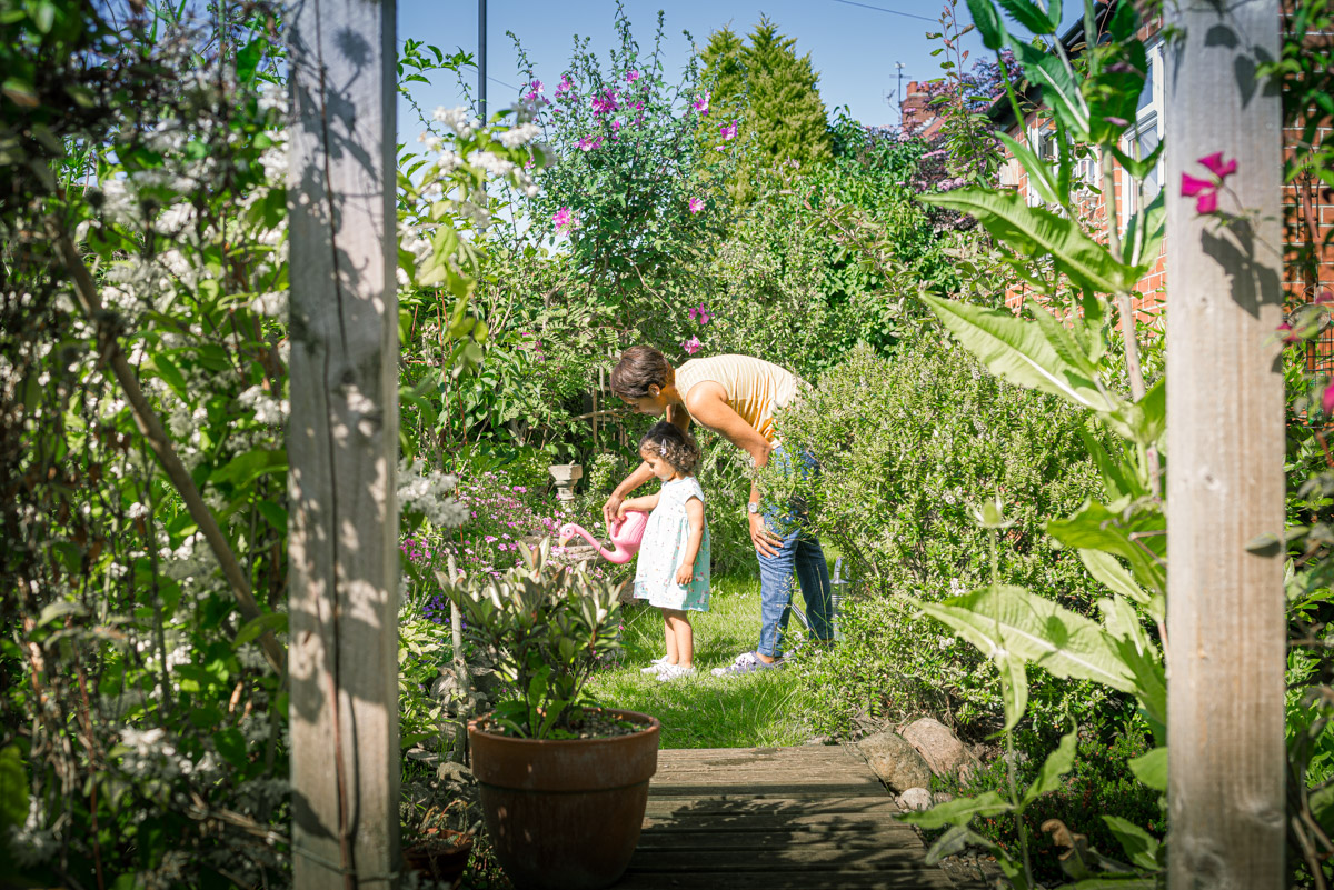 Watering garden