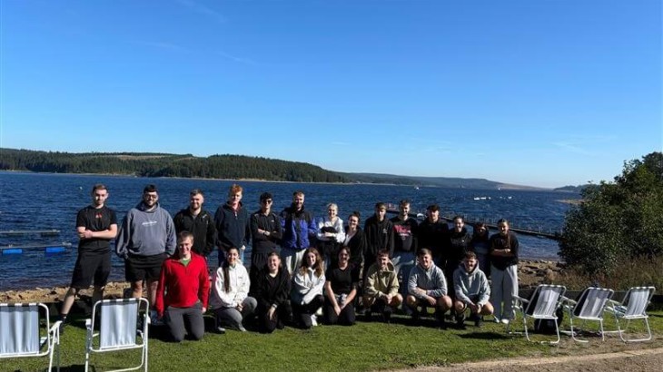 Northumbrian Water apprenticeships outside at Kielder Reservoir