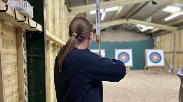 Northumbrian Water apprenticeship taking part in archery at Kielder Waterside Park