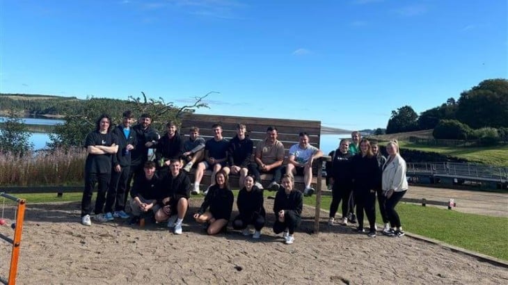 Northumbrian Water apprenticeships outside at Kielder Reservoir