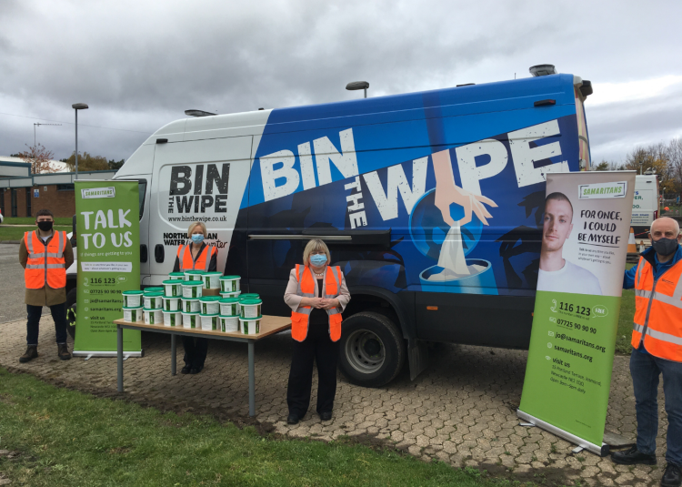 Tyneside Samaritans donation and pledge to Bin the Wipe.png