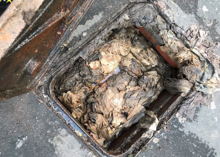 wet wipes blocked drain