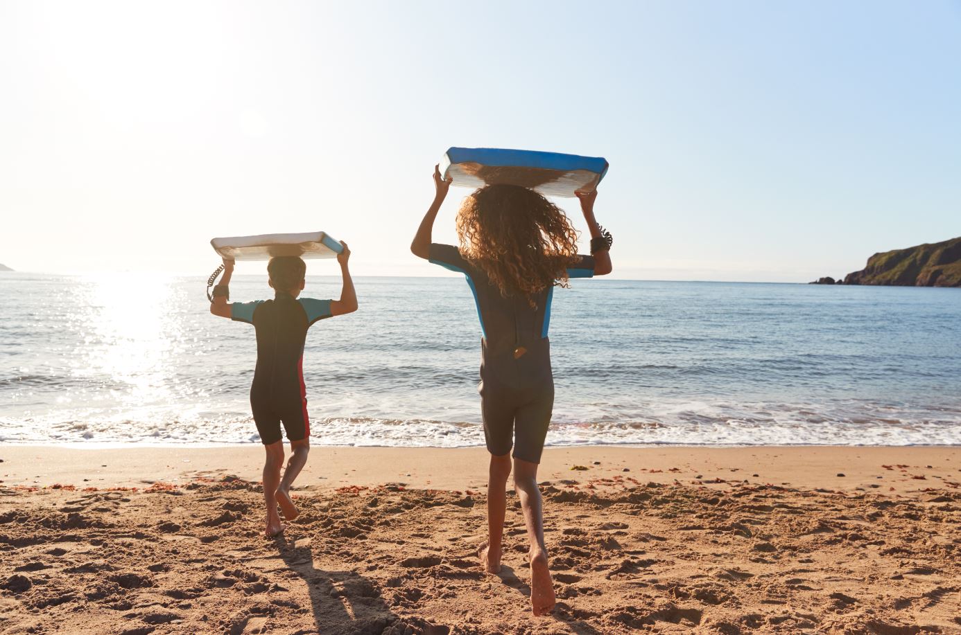 Children surfing